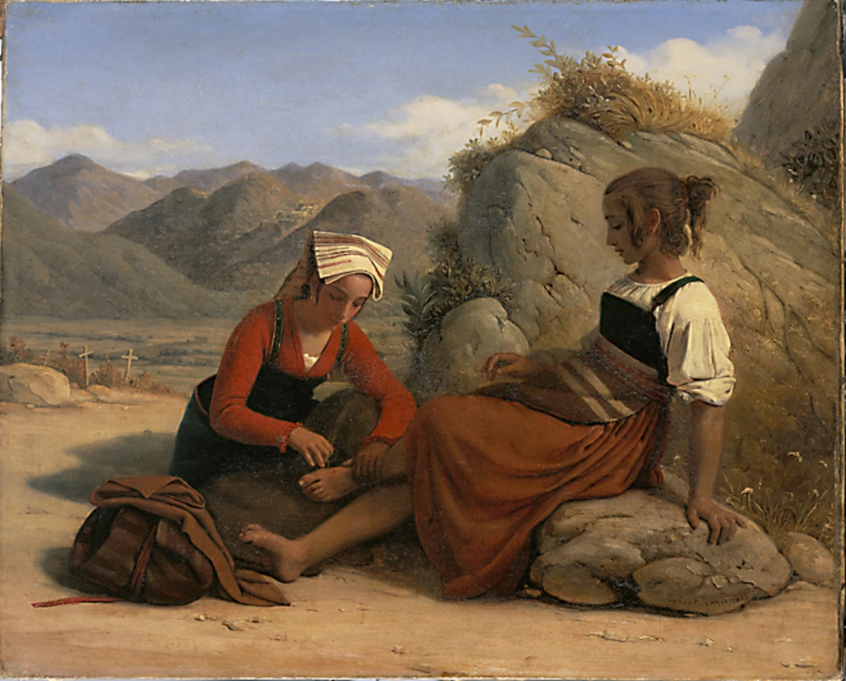 Fanciulla di Sonnino che toglie una spina dal piede di una compagna - 1828, Museo d'arte e storia di Ginevra